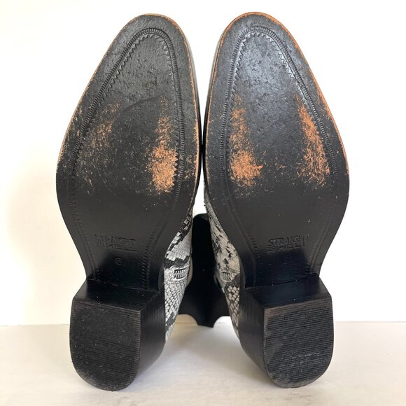 RICHARDS - GREY SNAKESKIN LEATHER ZIP BOOTS (SIZE 6-fits like 6.5) - Picture 6 of 8